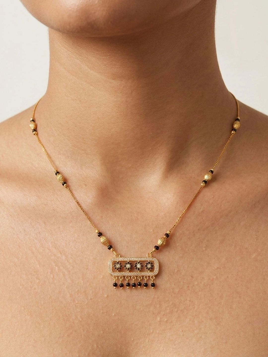 Anouk Gold-Plated Artificial Stones and Beads Mangalsutra-image-23
