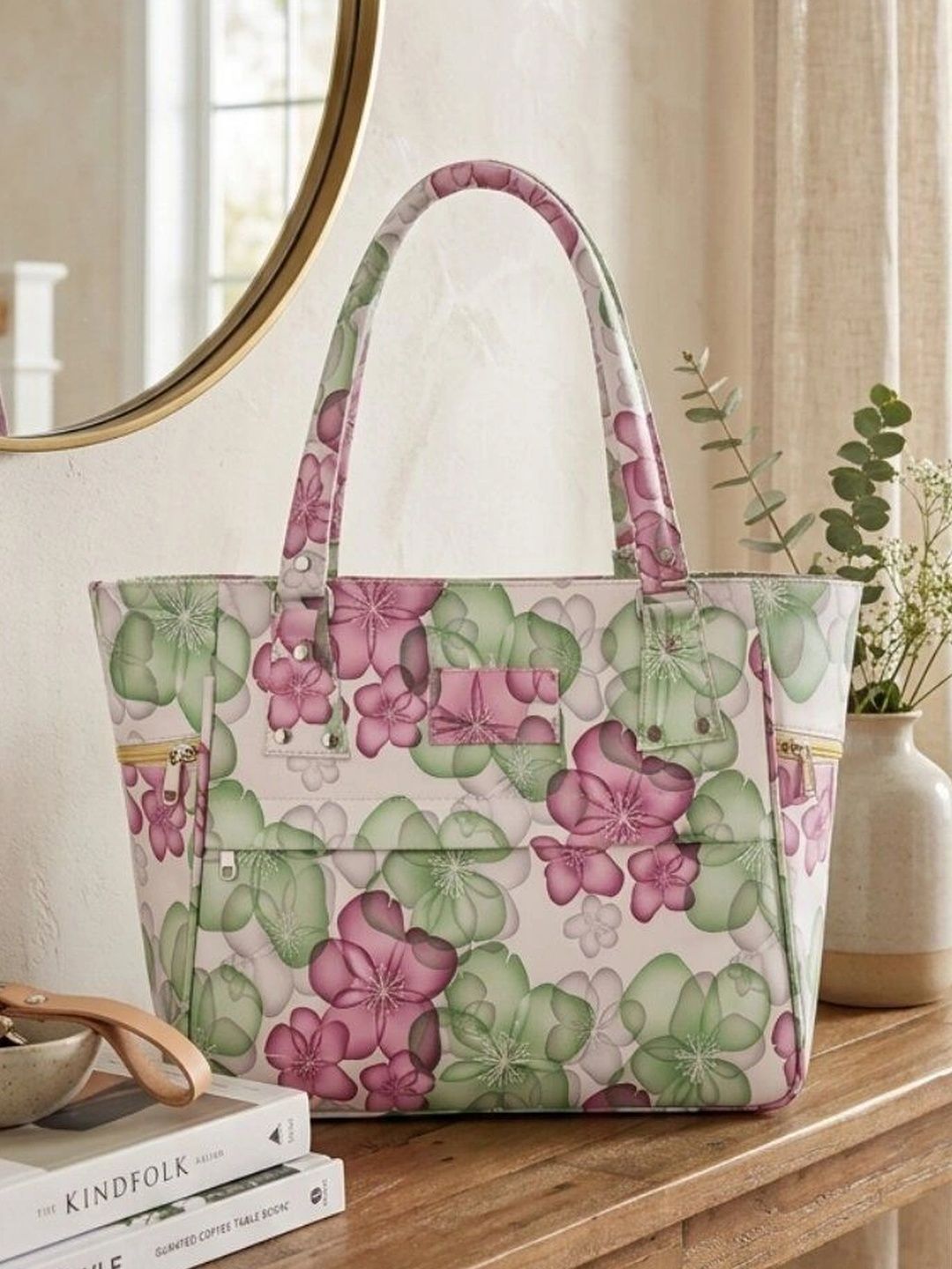 TURBOMAX Floral Printed PU Tote Bag-picture-48