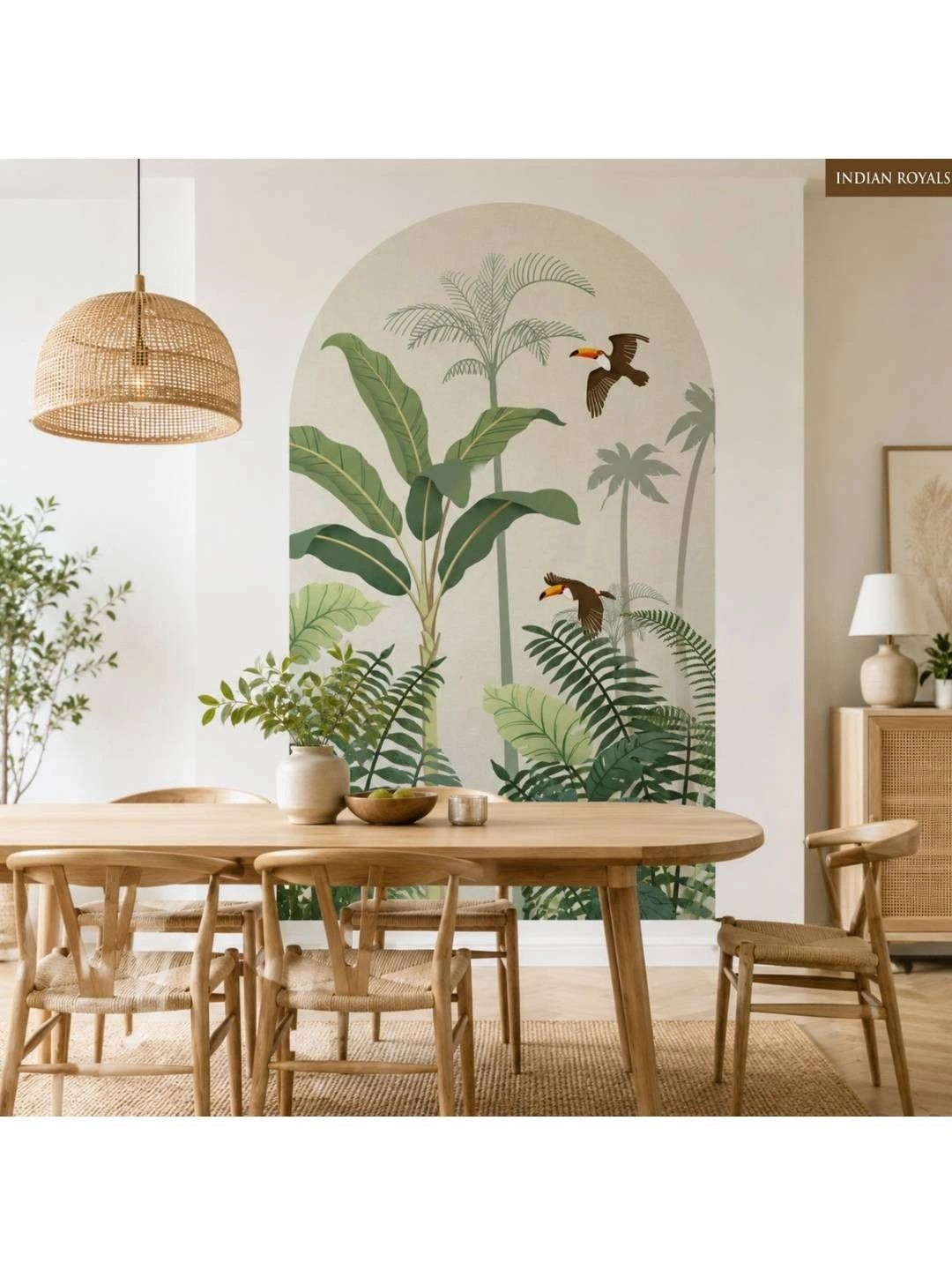 INDIAN ROYALS Green & Brown Printed Self-Adhesive & Durable Wall Sticker-picture-31
