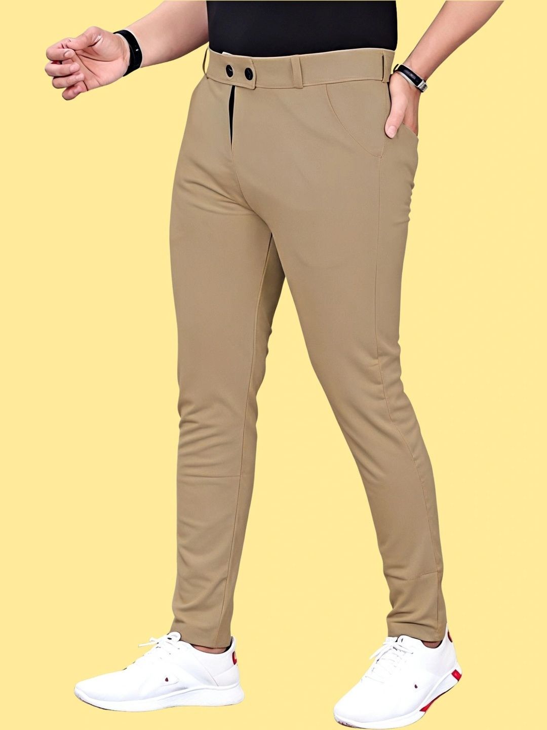FABAURA Men Slim Fit Easy Wash Trousers-picture-55