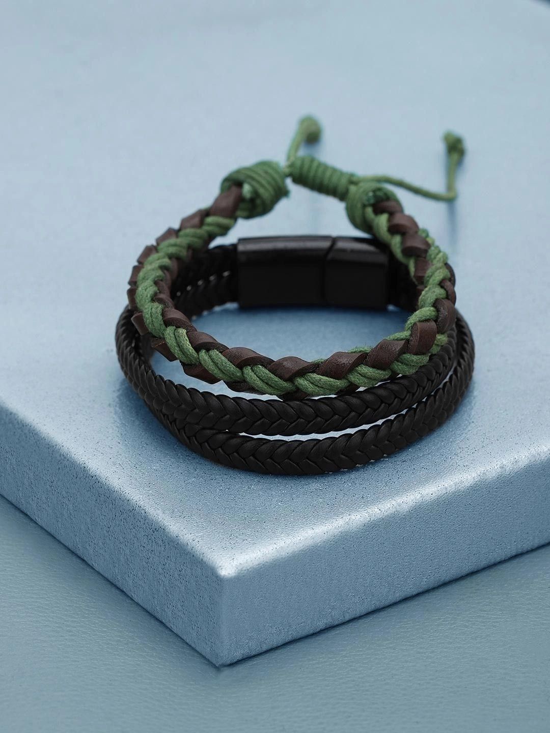 Carlton London Men 2 Wraparound Bracelet-image-10