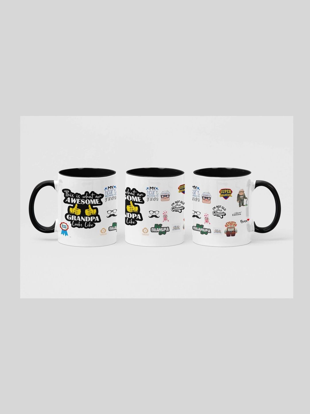 TAJNAN Black Text or Slogans Printed Ceramic Glossy Mugs Set of Cups and Mugs-picture-21