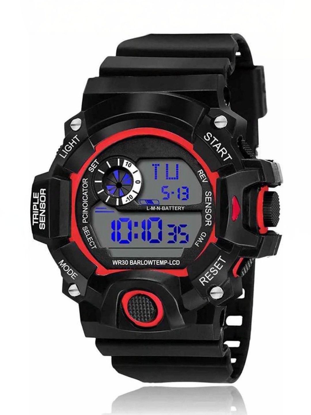 TREX Boys Brass Dial & Straps Digital LED Backlight Watch Sck_Red_Black_&55t-picture-25