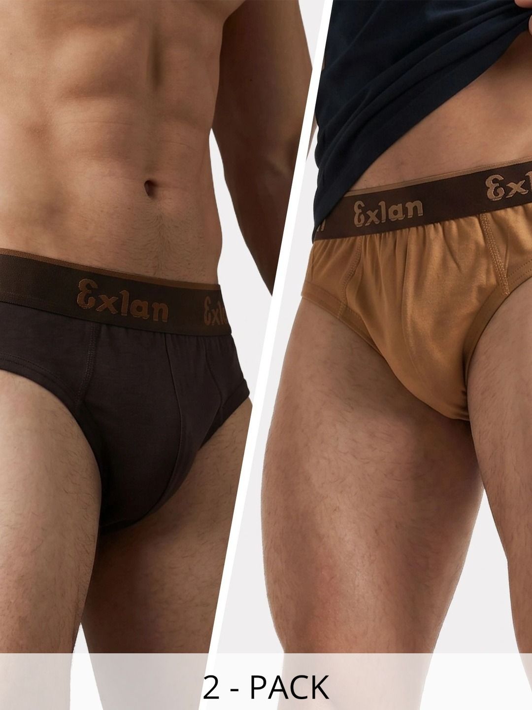 Exlan Men Pack of 2 Anti Bacterial Cotton Basic Briefs-picture-43