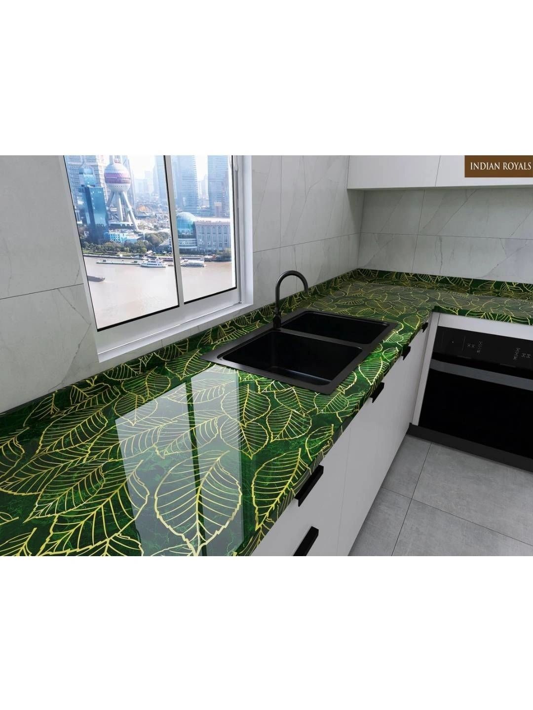 INDIAN ROYALS Green Printed Self-Adhesive & Durable Wall Sticker-picture-18