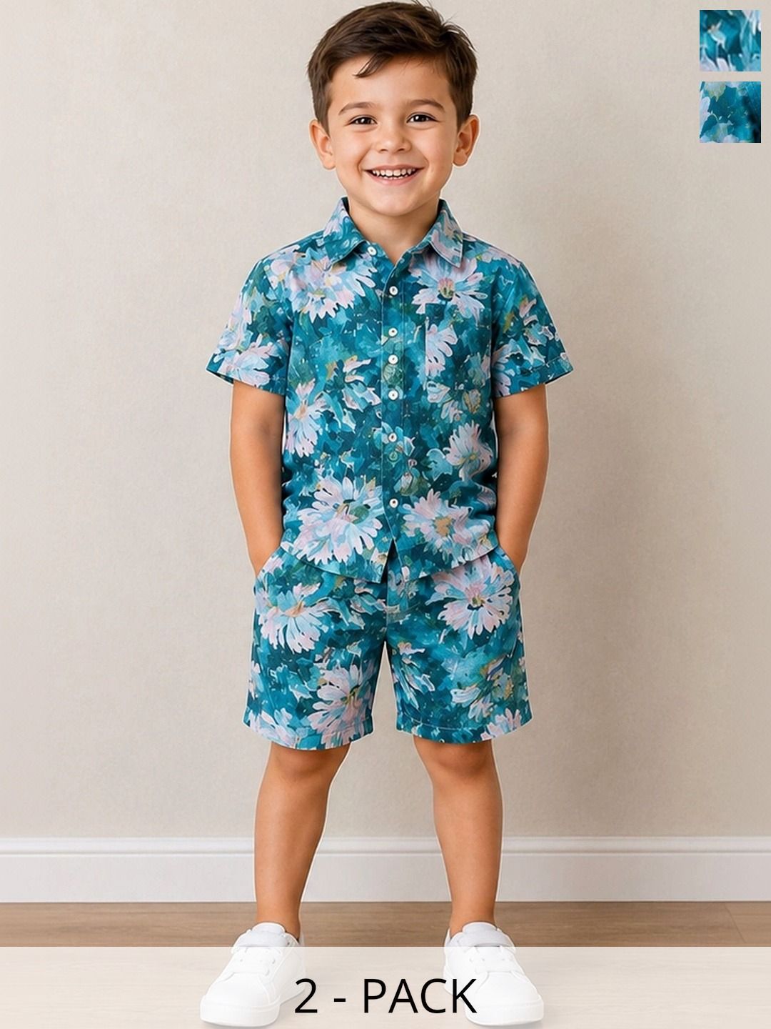 HERE&NOW Boys Printed Shirt with Shorts-picture-10