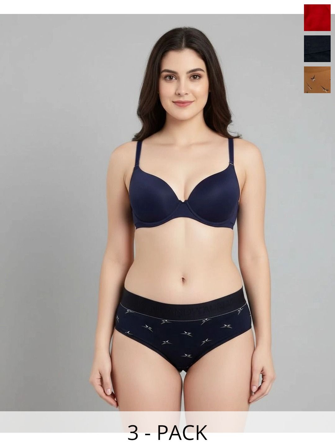 Swenson Women Pack of 3 Printed Seamless Assorted Bikini-picture-20