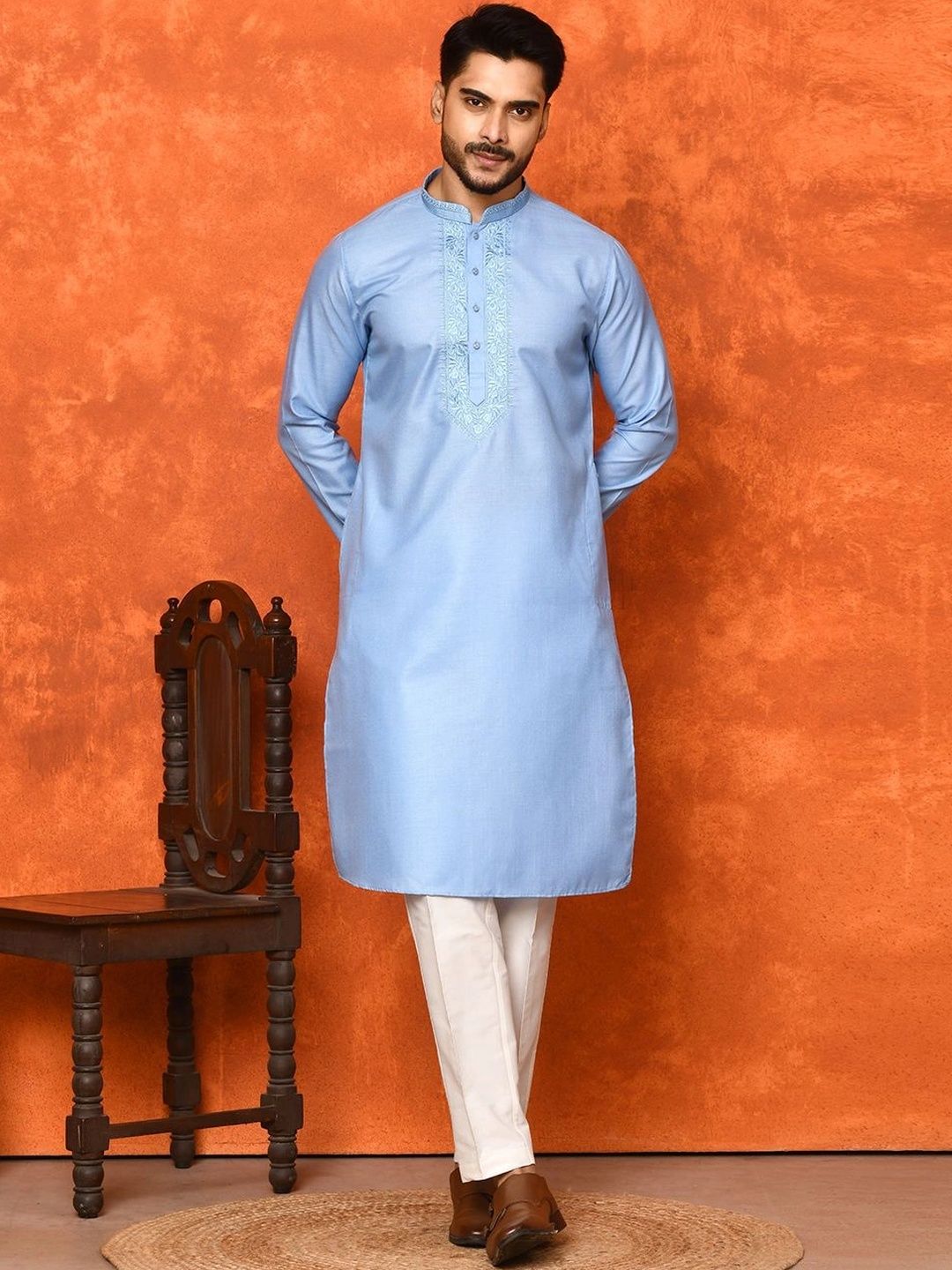 TRENDS OF ETHNIC Men Embellished Thread Work Kurta-picture-34