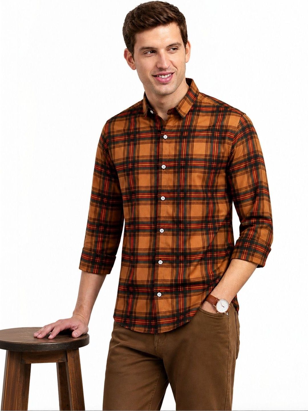 AGNIVAR COLLECTION Men Comfort Tartan Checks Checked Casual Shirt-picture-56
