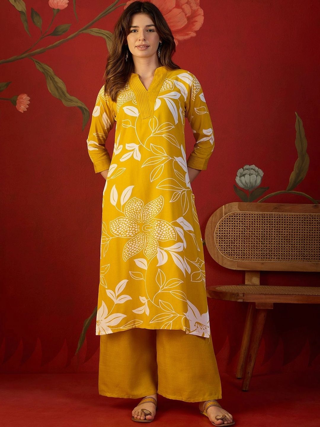 SZN Women Floral Printed Regular Kurta with Palazzos-picture-44
