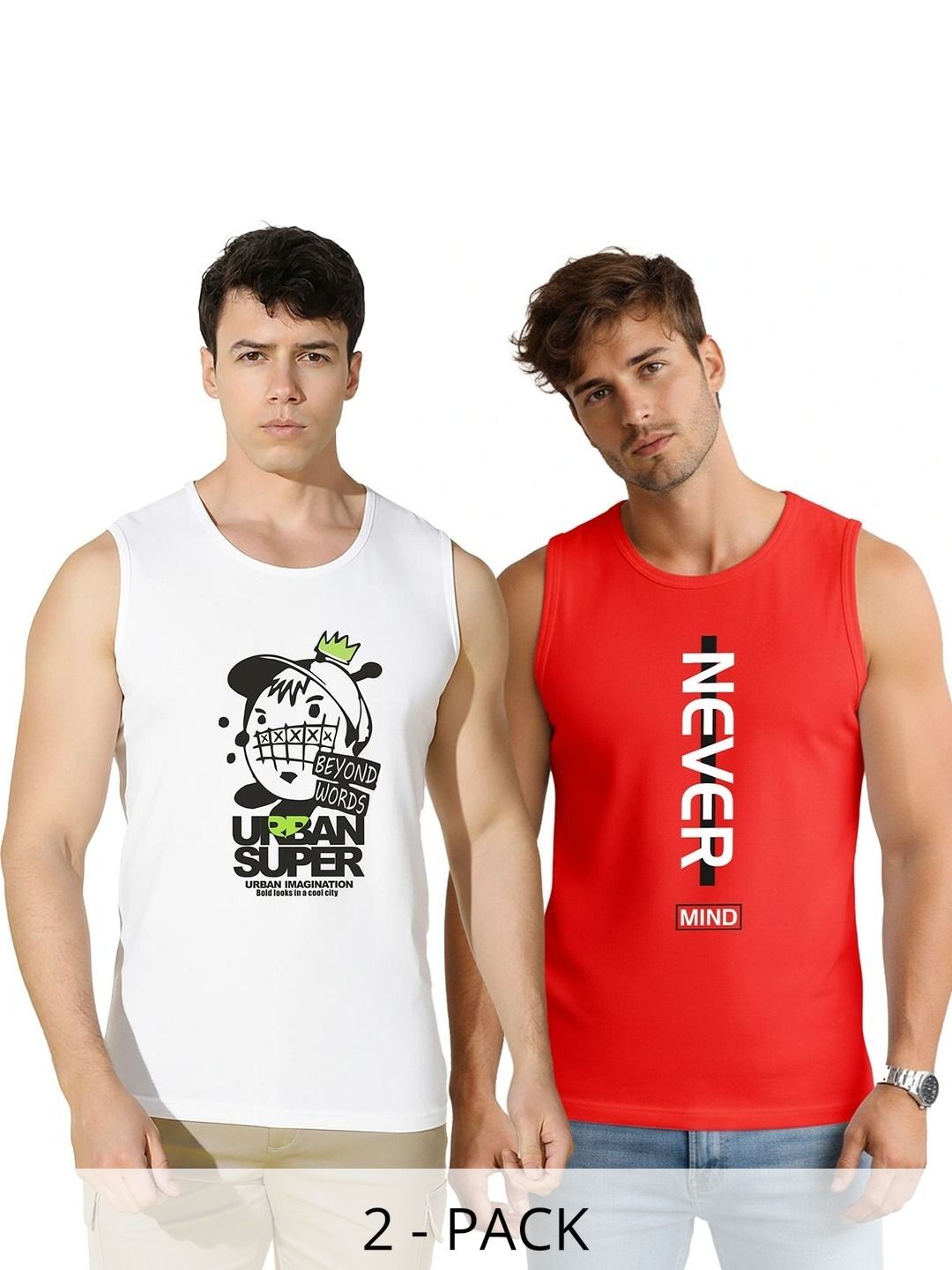 TEEFOX Pack of 2 Printed Cotton Gym Vest-picture-45