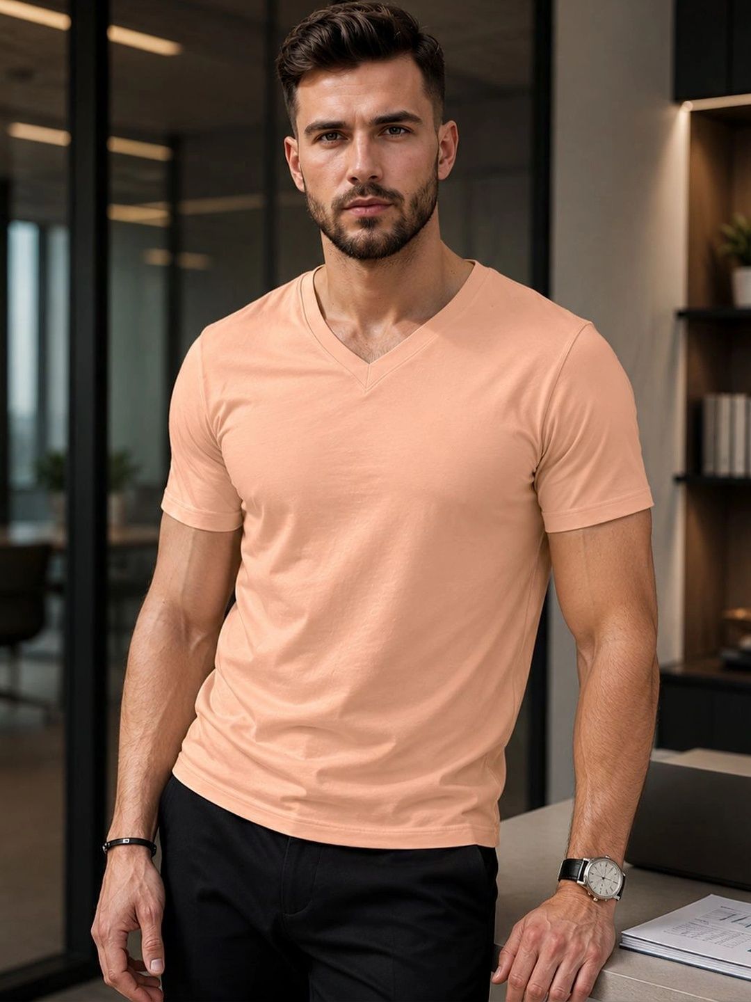 FBAR Men V-Neck T-shirt-picture-5