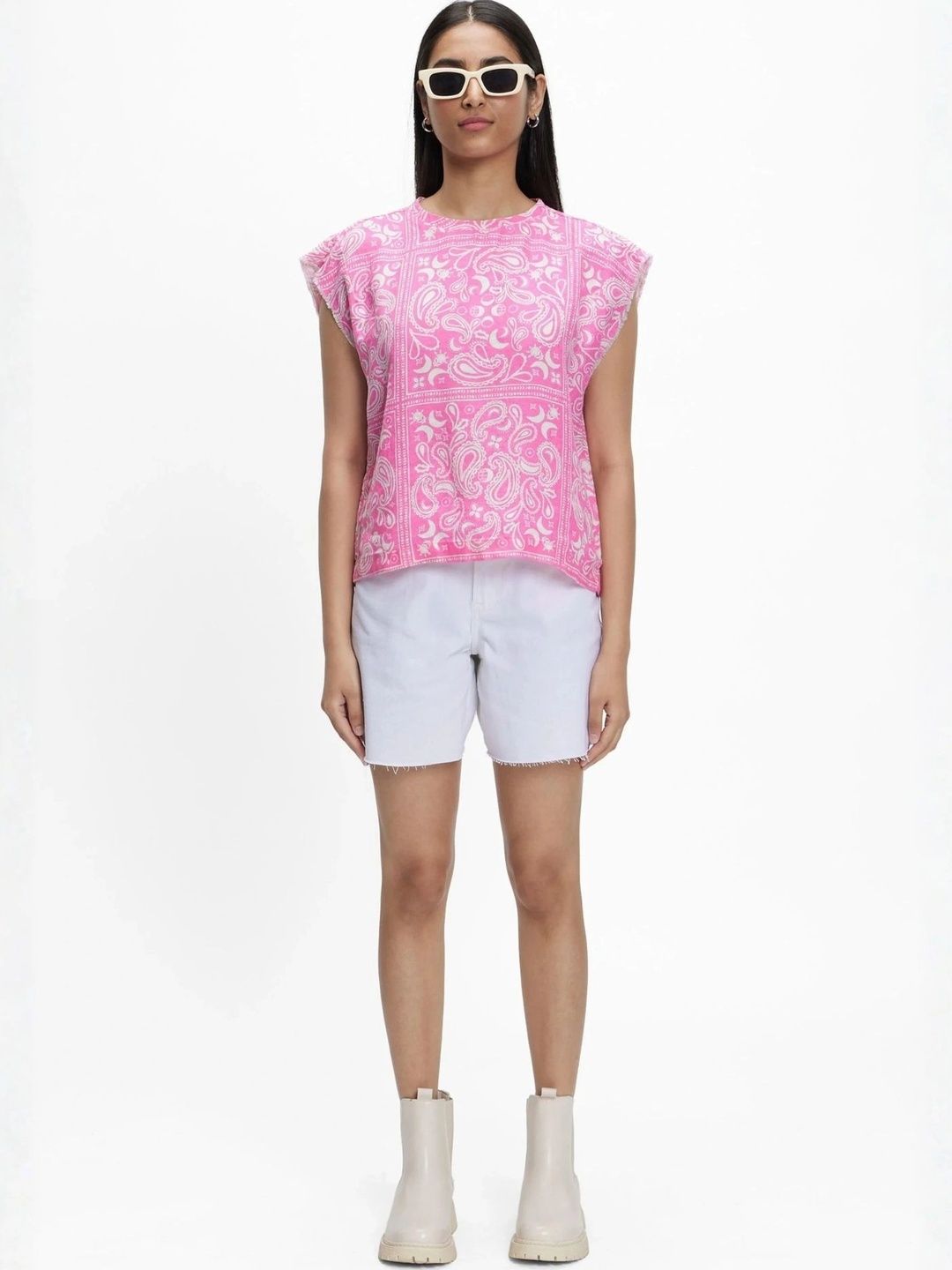 Terra Luna Print Linen Top-picture-27