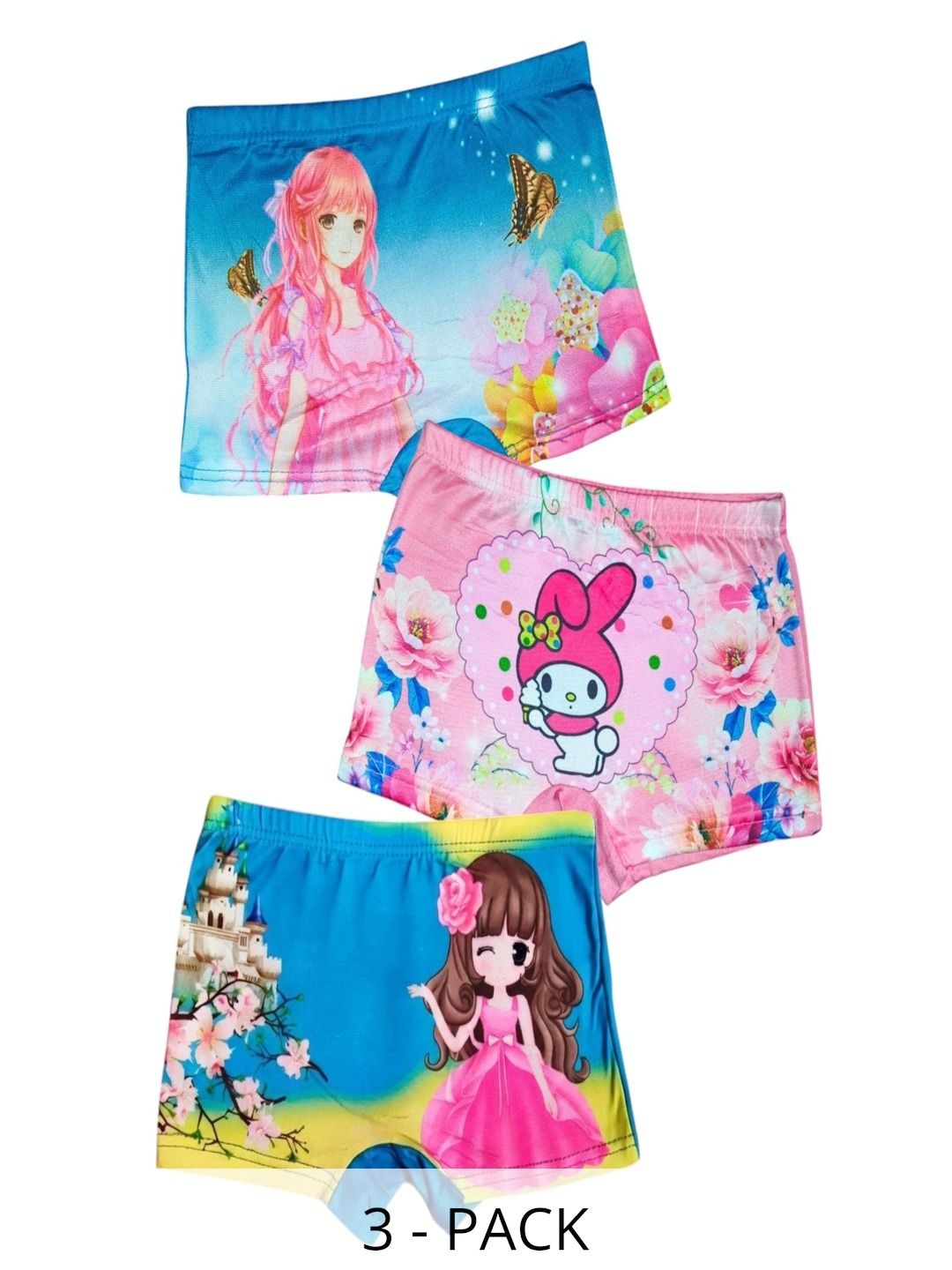 FALAM ENTERPRISE Girls Pack of 3 Printed Boy Shorts-picture-55