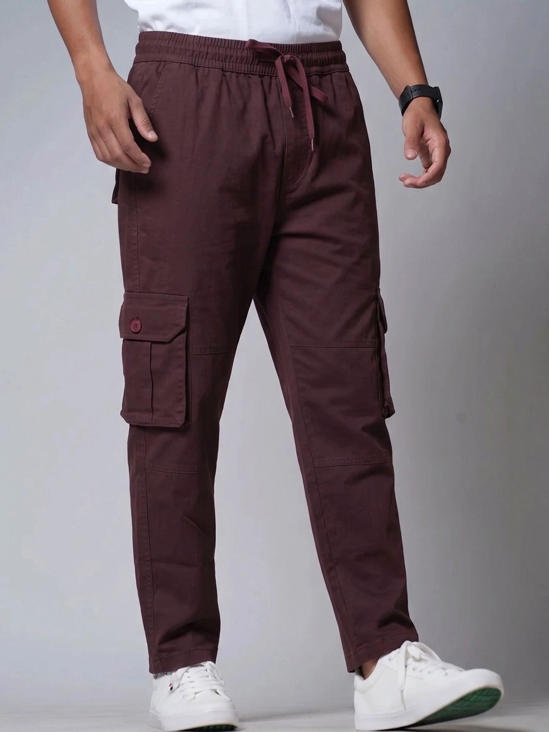Nat Jastica Men Smart Tapered Fit Cargos Trousers-picture-37