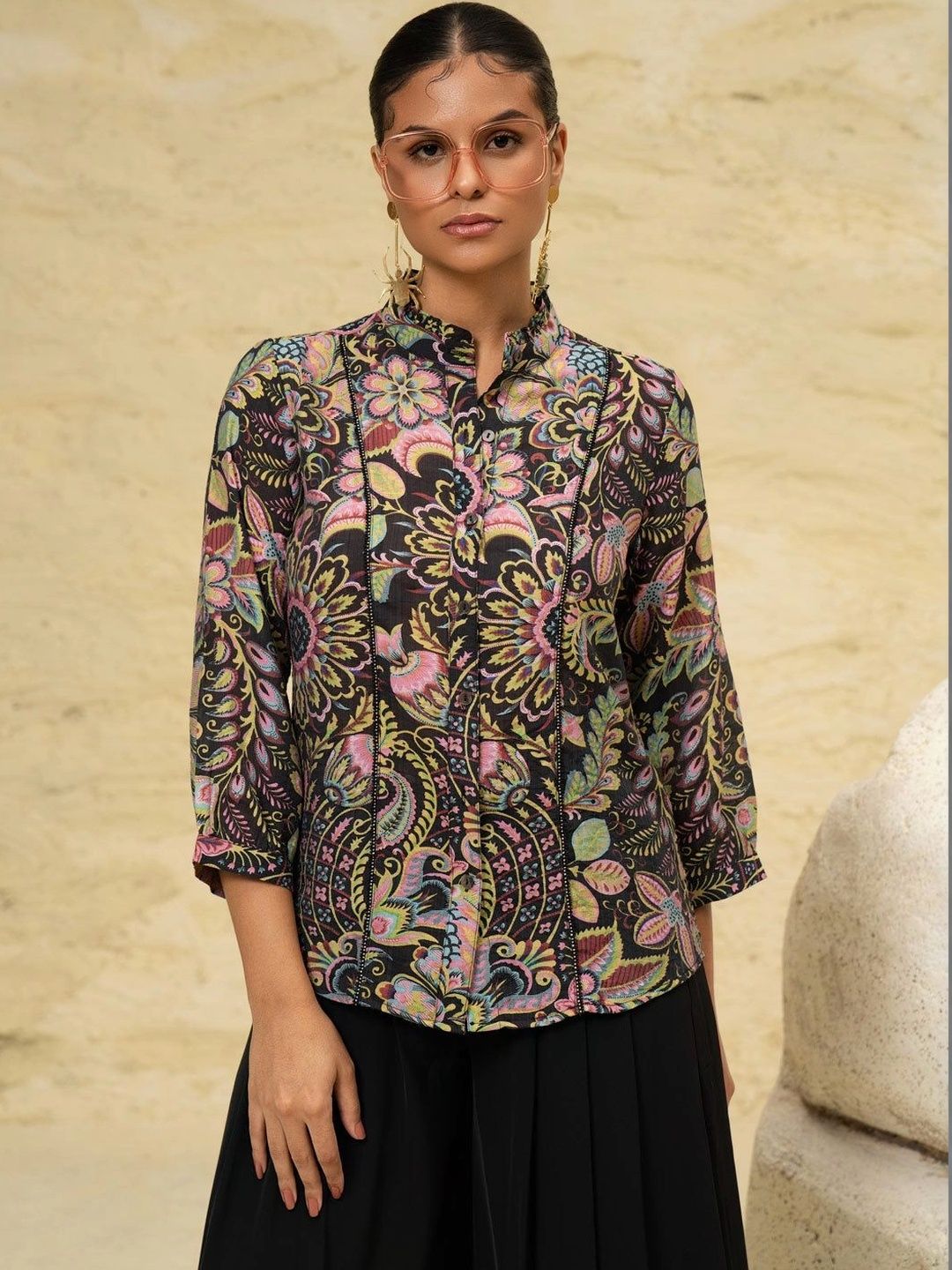 SHECZZAR Print Ethnic Cotton Top-picture-20