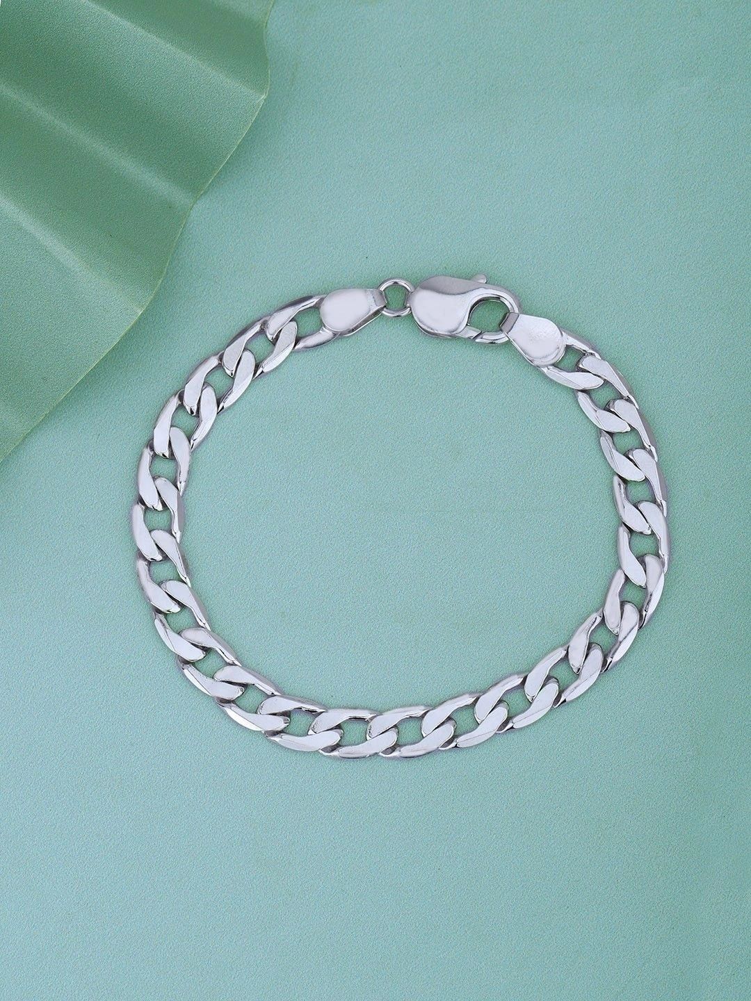 Carlton London Men Brass Silver-Plated Link Bracelet-picture-24