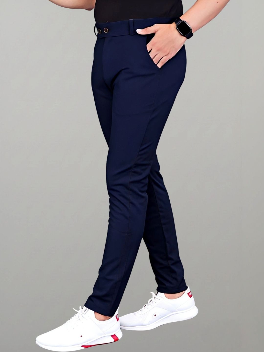 FABAURA Men Slim Fit Easy Wash Trousers-image-29