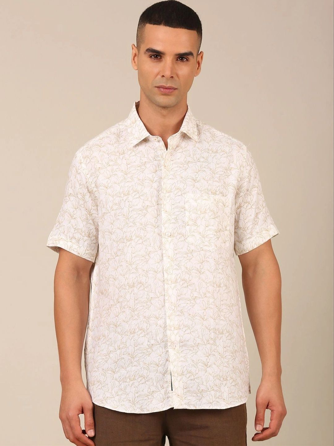 Linen Club Men Contemporary Floral Printed Casual Shirt-picture-30