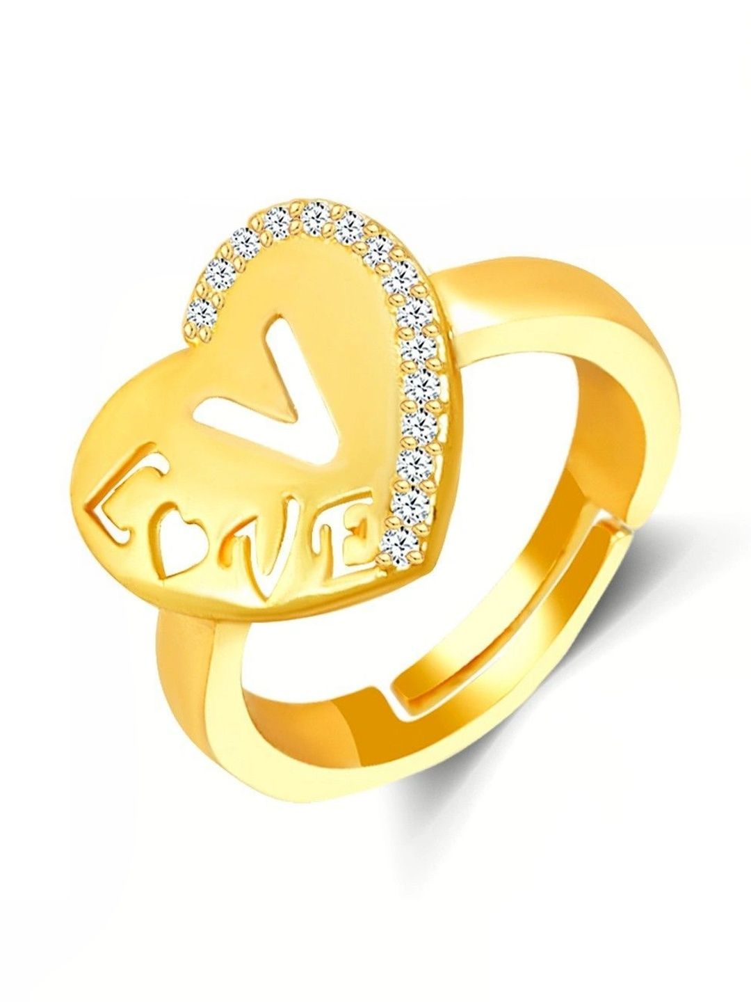 ORNEXA Women Gold-Plated Cubic Zirconia Finger Ring-picture-15