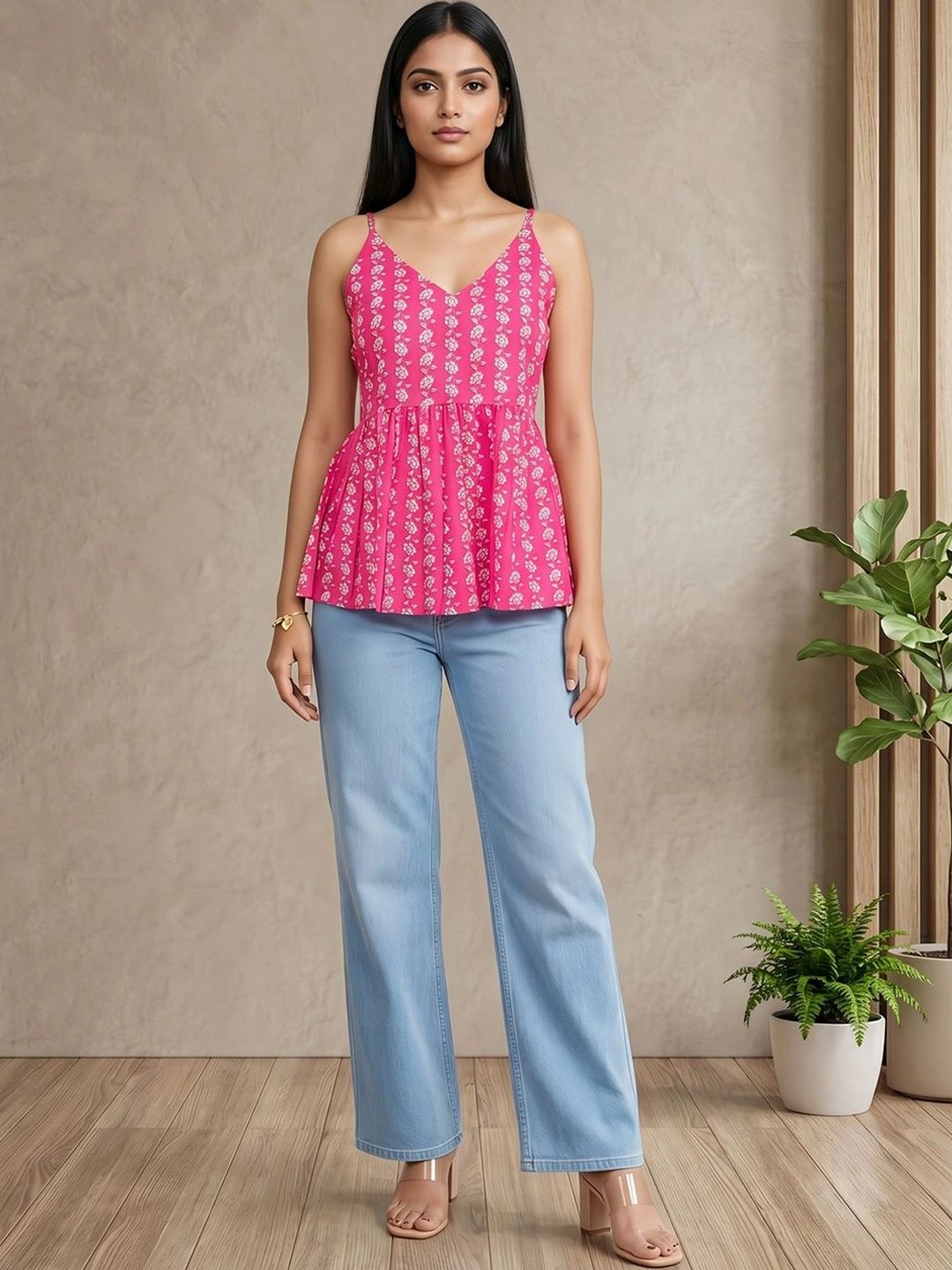 Anouk Mirage Floral Print Cotton Peplum Top-picture-50