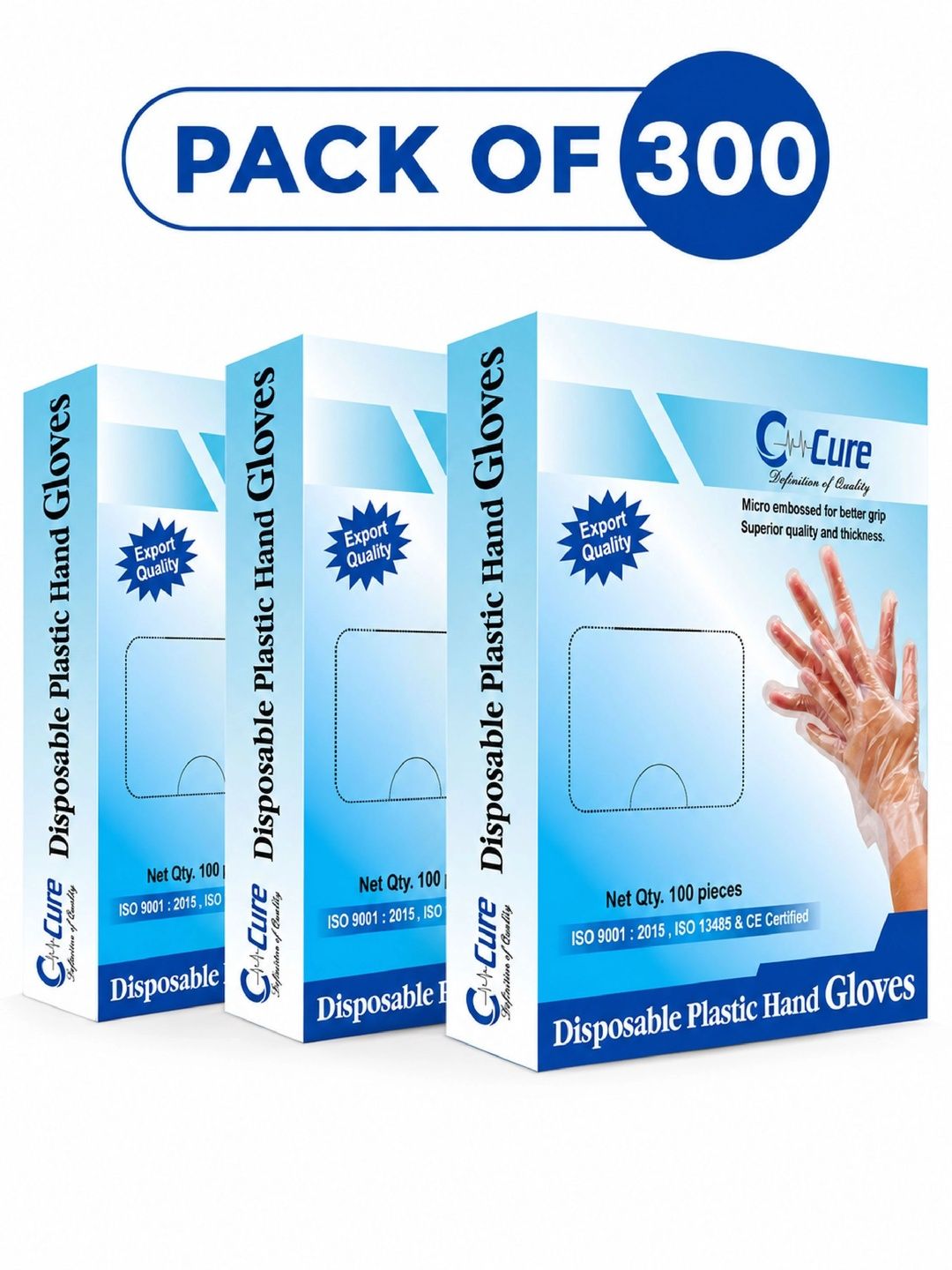 C-Cure Definition of Quality 300-Pcs Transparent Food Grade Disposable Kitchen Gloves-picture-43