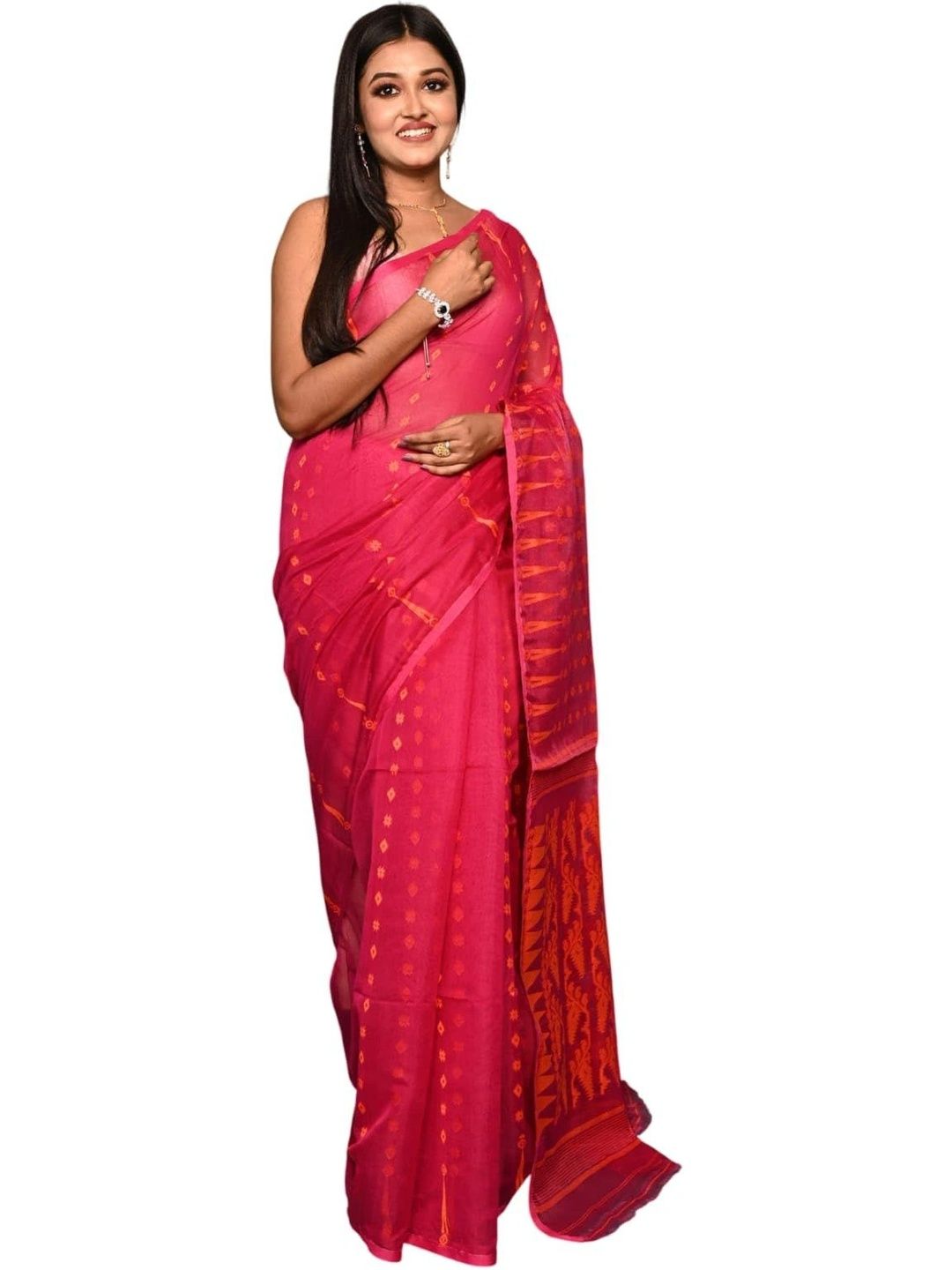 BENGAL LOOMS INDIA Woven Design Zari Pure Silk Saree-image-46
