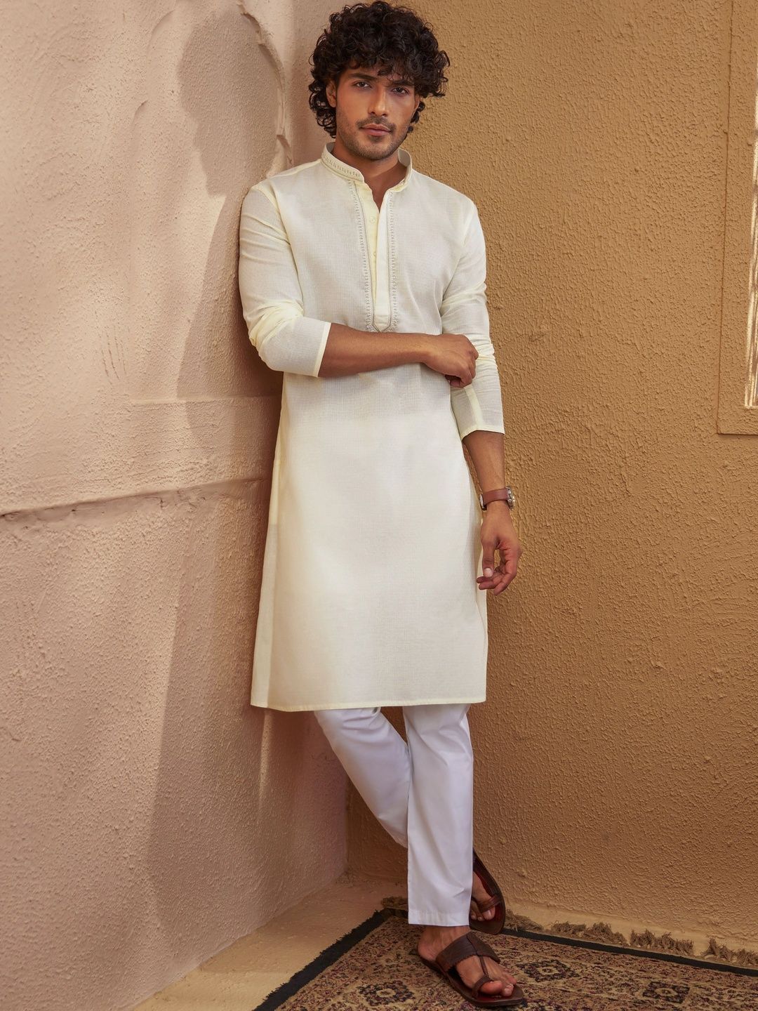 VASTRAMAY Men Regular Thread Work Kurta with Pyjamas-picture-26