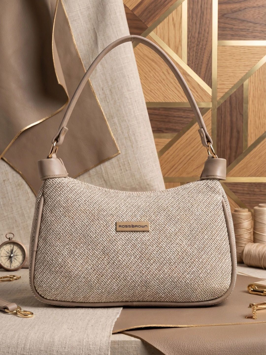 ROSS BROWN Textured PU Shoulder Bag with Quilted-picture-40