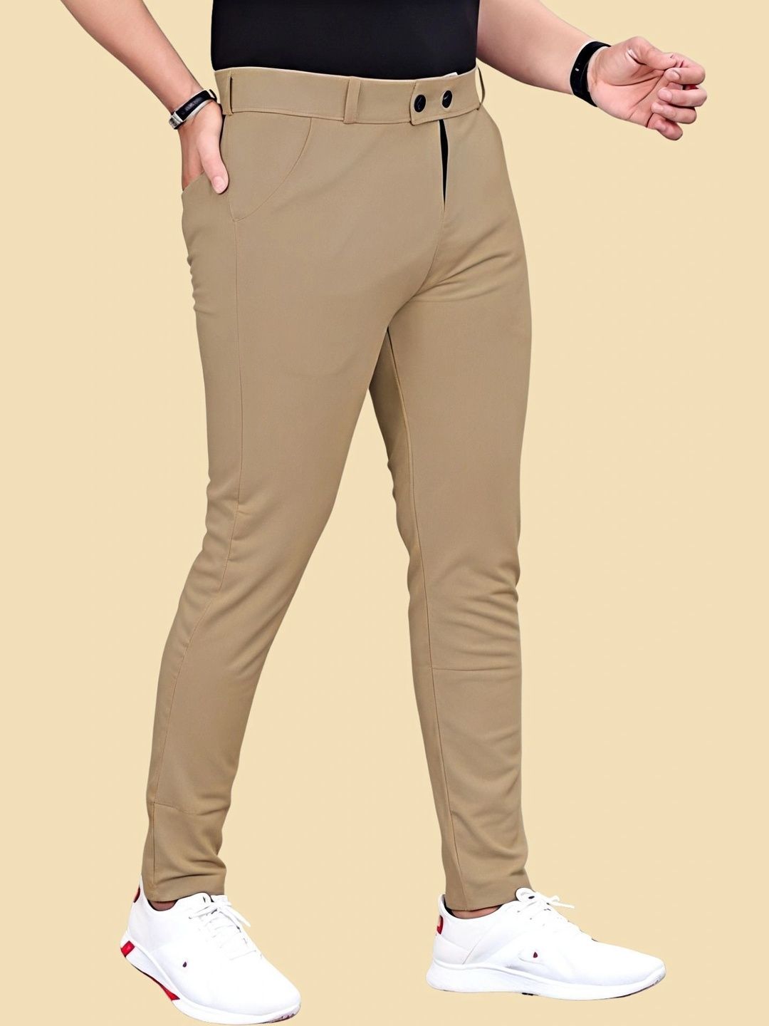 FABAURA Men Slim Fit Easy Wash Trousers-picture-44