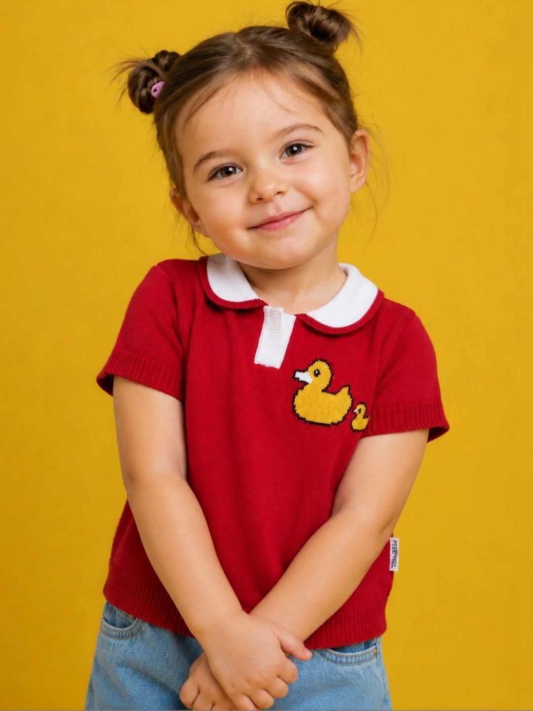 PERRYHILL Girls Printed Polo Collar T-shirt-picture-50