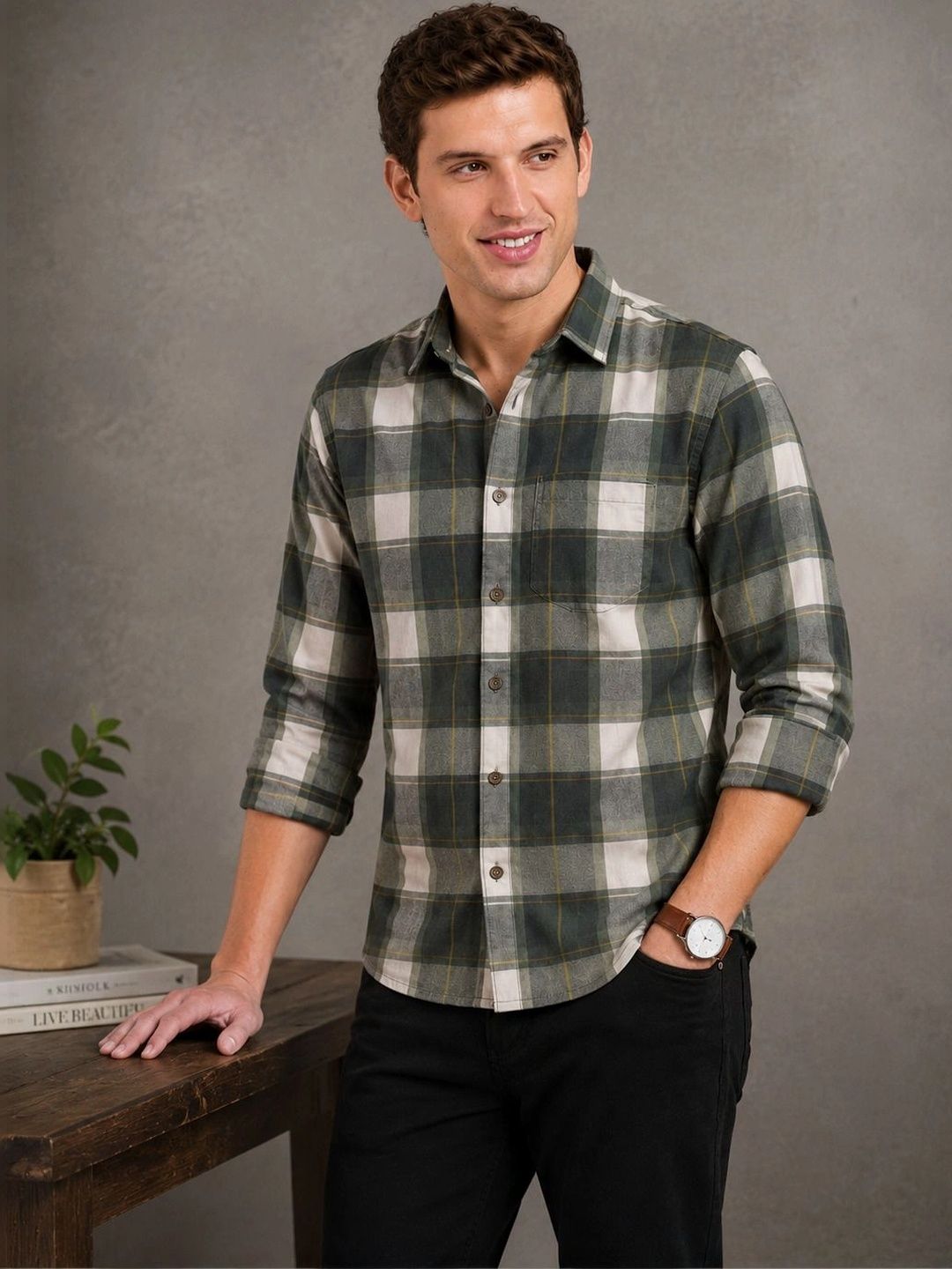 AGNIVAR COLLECTION Men Comfort Buffalo Checks Checked Casual Shirt-picture-19