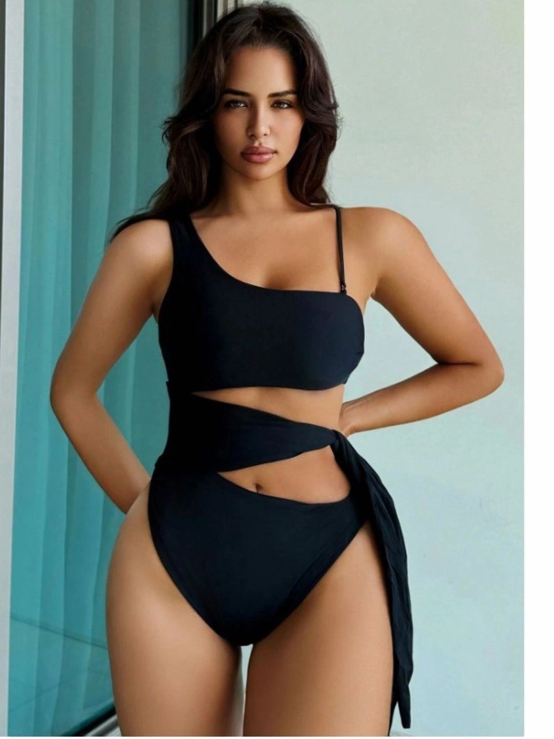 D Heer Fashion One Shoulder Bodysuit Swimwear-picture-22