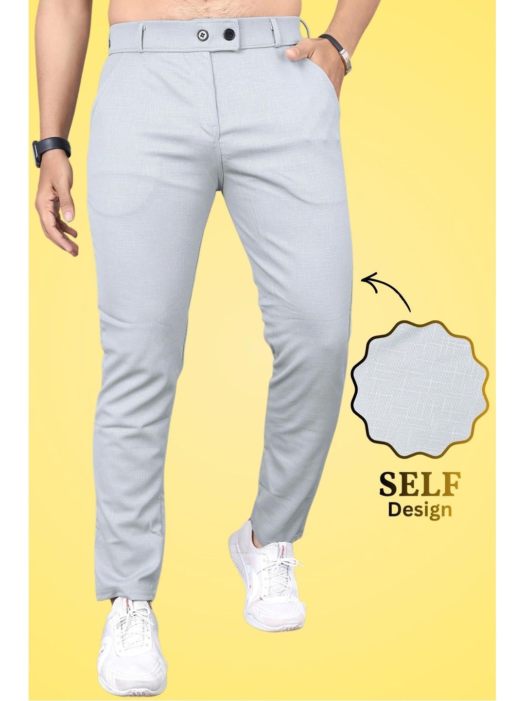 FABAURA Men Slim Fit Easy Wash Trousers-picture-12