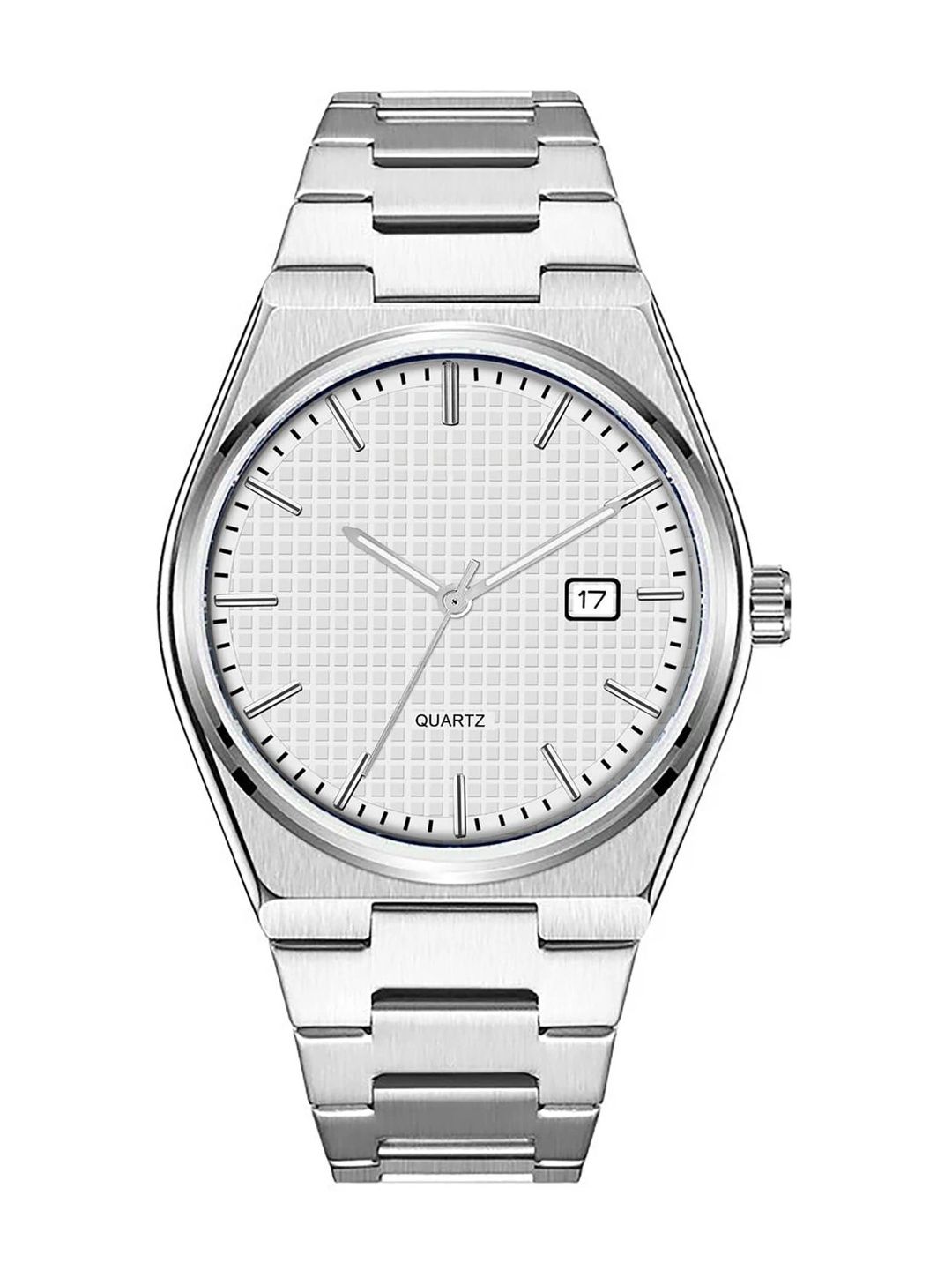 TREX Men Brass Dial & Stainless Steel Bracelet Style Straps Analogue Date Aperture Watch WHITE_DND_1-picture-46