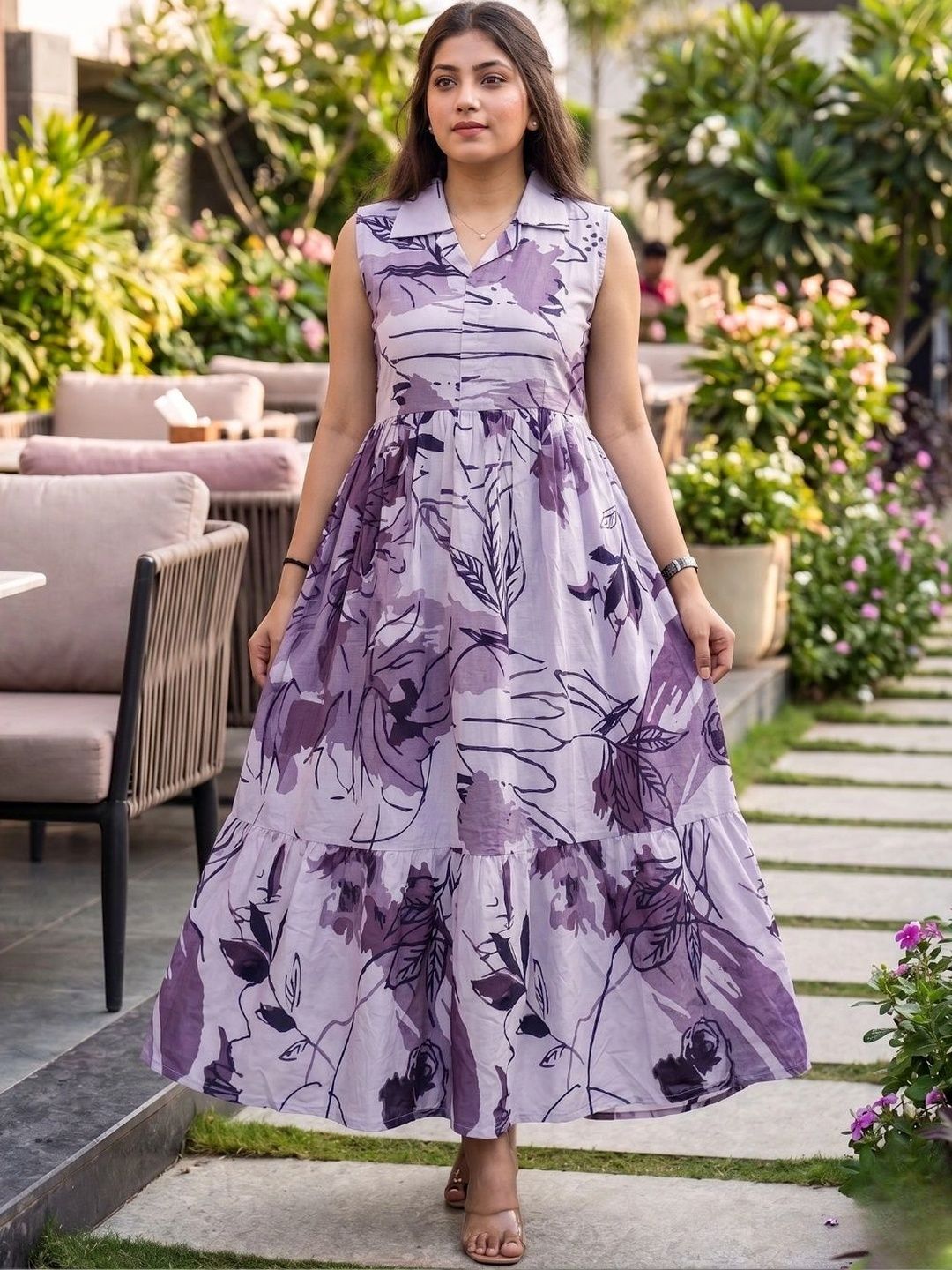 CORSICA Floral Print A-Line Maxi Dress-image-22