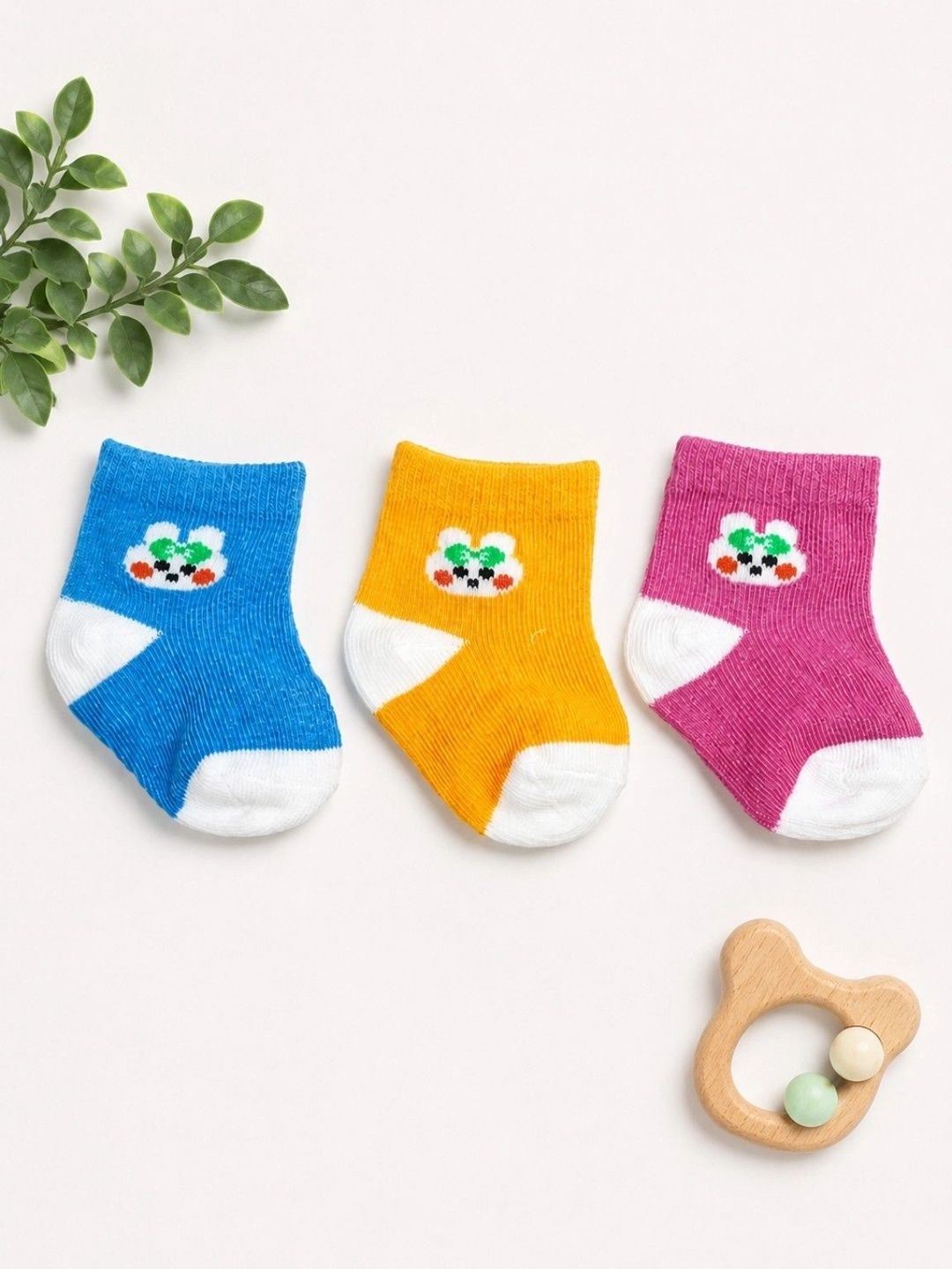 BAESD Unisex Kids Pack of 3 Cotton Blend Assorted Patterned Ankle Length Socks-picture-13