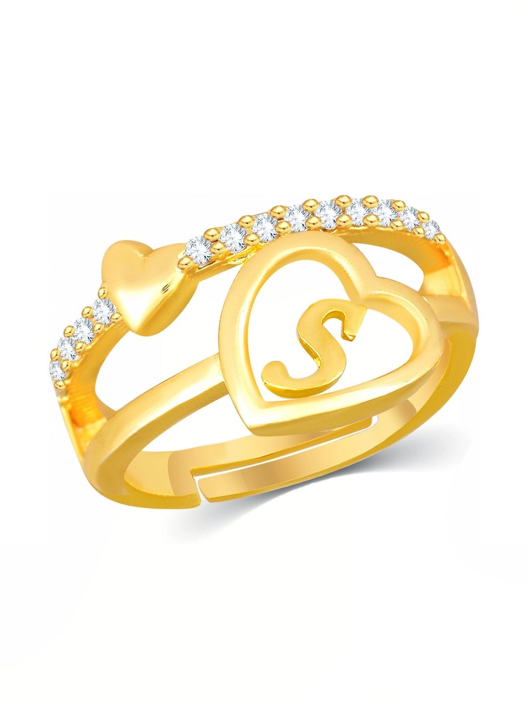 ORNEXA Women Gold-Plated Cubic Zirconia Finger Ring-picture-12