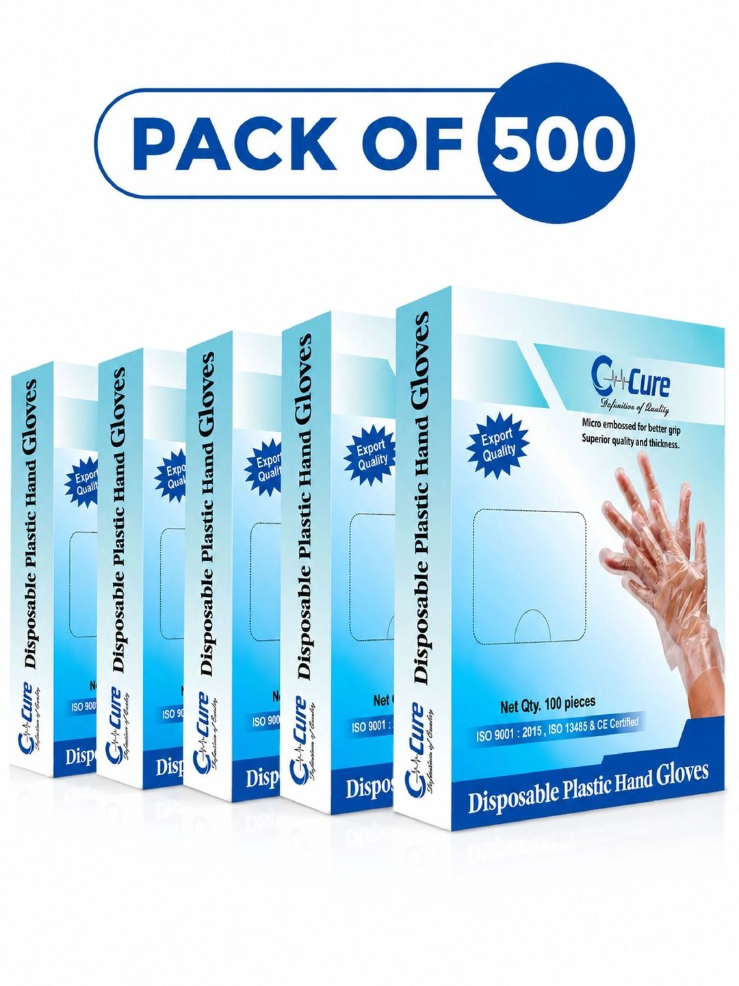 C-Cure Definition of Quality 500-Pcs Transparent Food Grade Disposable Kitchen Gloves-picture-46