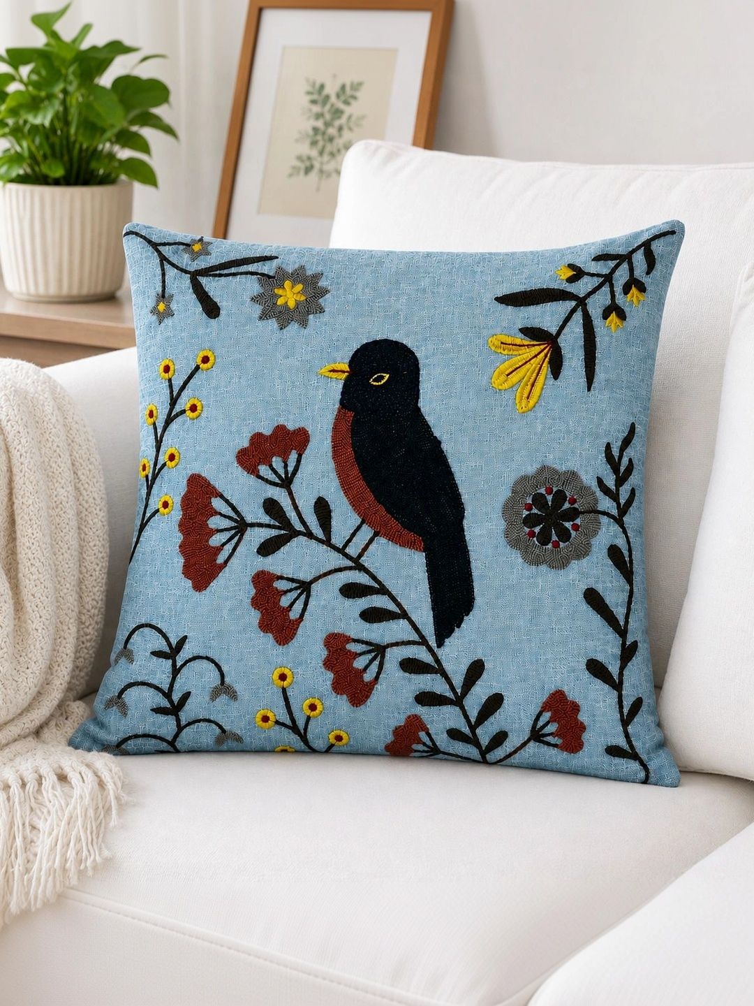 STUDIOHMK Blue Set of 5 Square Cushion Covers-picture-12