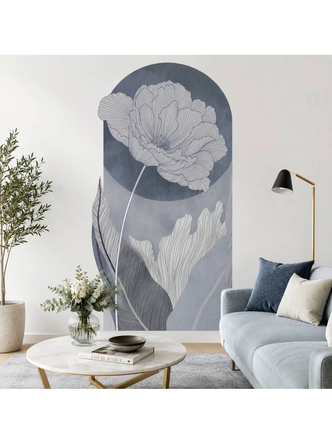INDIAN ROYALS Grey & White Printed Self-Adhesive & Durable Wall Sticker-image-39