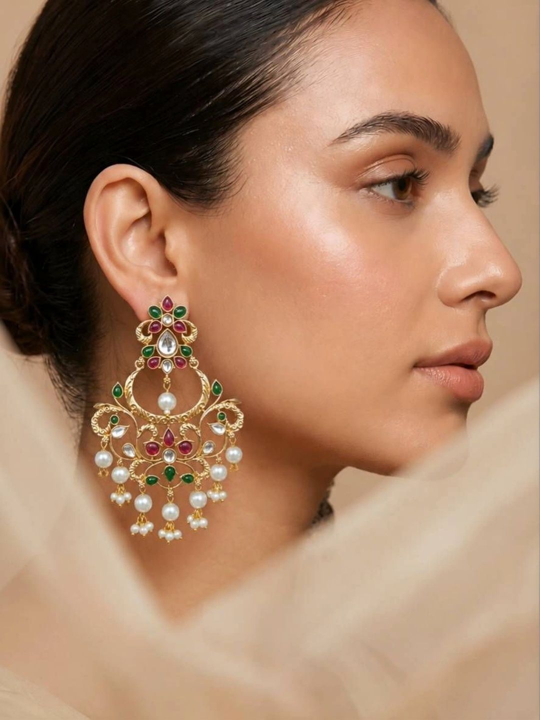 THE GLAM POUCH Floral Chandbalis Earrings-picture-6