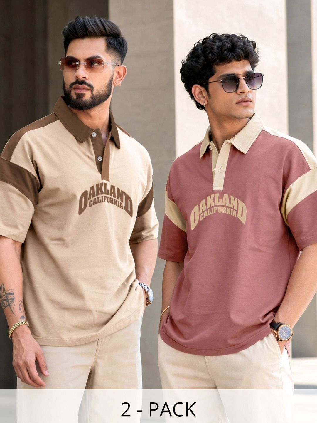 Maniac Men Typography 2 Colourblocked Polo Collar Drop-Shoulder Sleeves T-shirt-picture-49