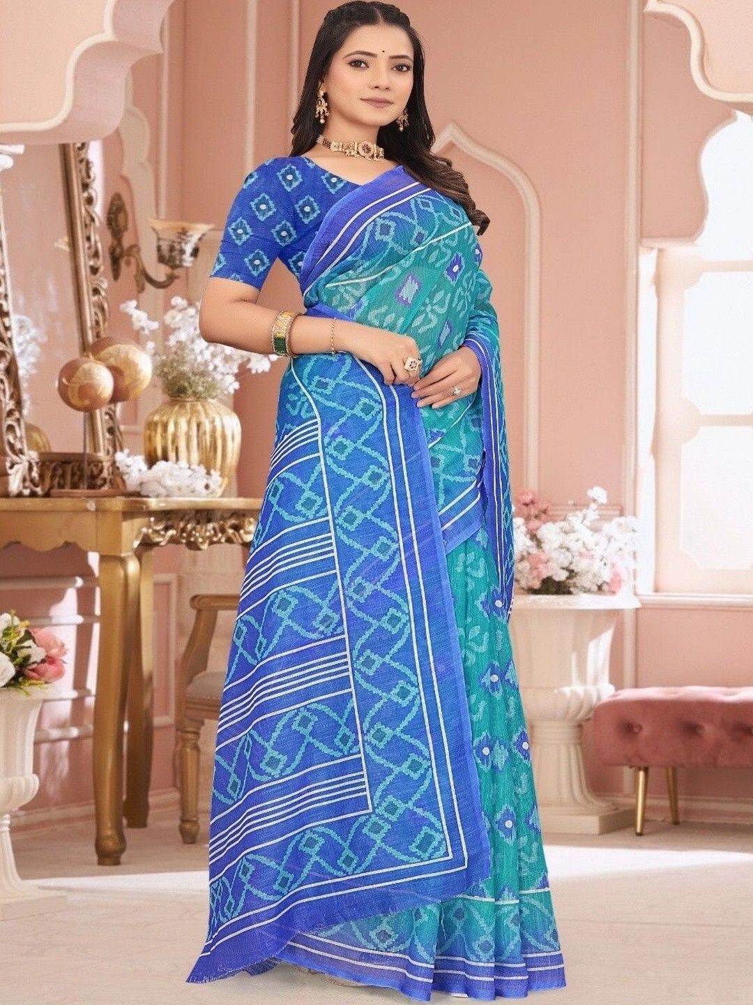 Moda Rapido Bandhani Silk Cotton Kanjeevaram Saree-picture-27