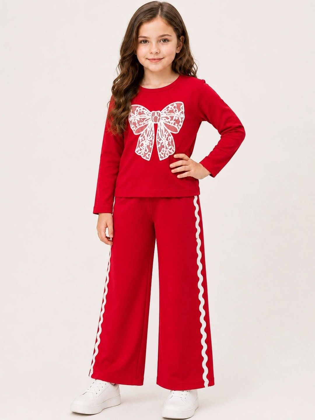 Lazy Shark Girls Printed T-shirt with Trousers-picture-5