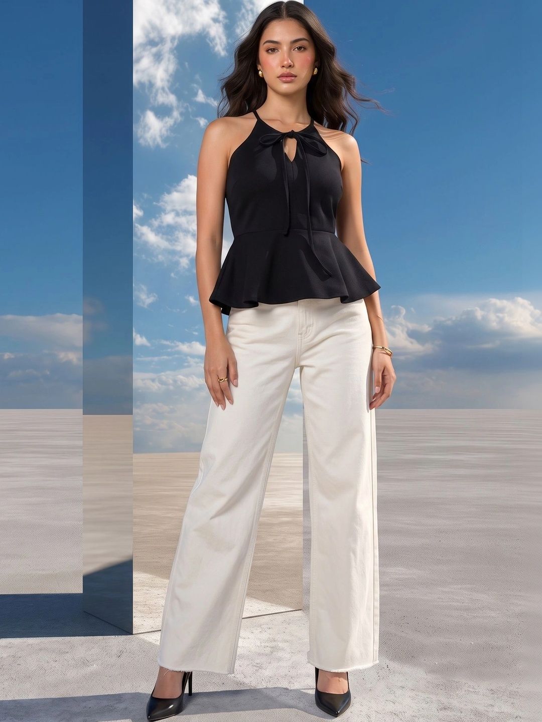 Mamicha Halter Neck Peplum Top-picture-54