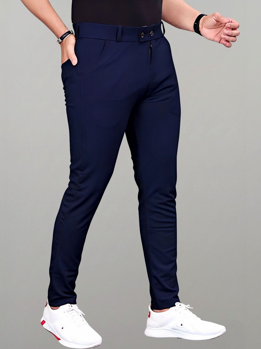 FABAURA Men Slim Fit Easy Wash Trousers-picture-44