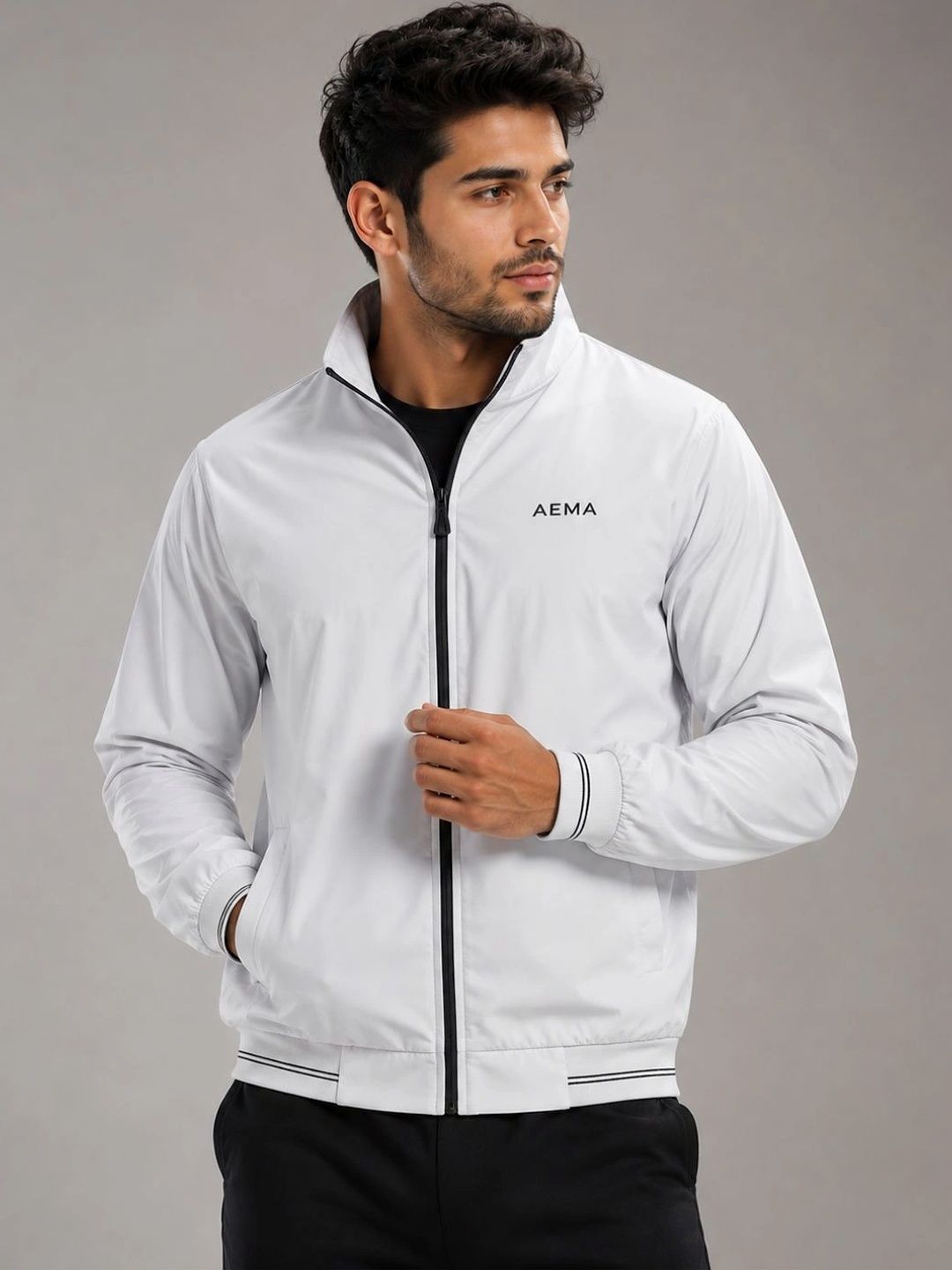 AEMA Men Lightweight Training or Gym Bomber Jacket-picture-24