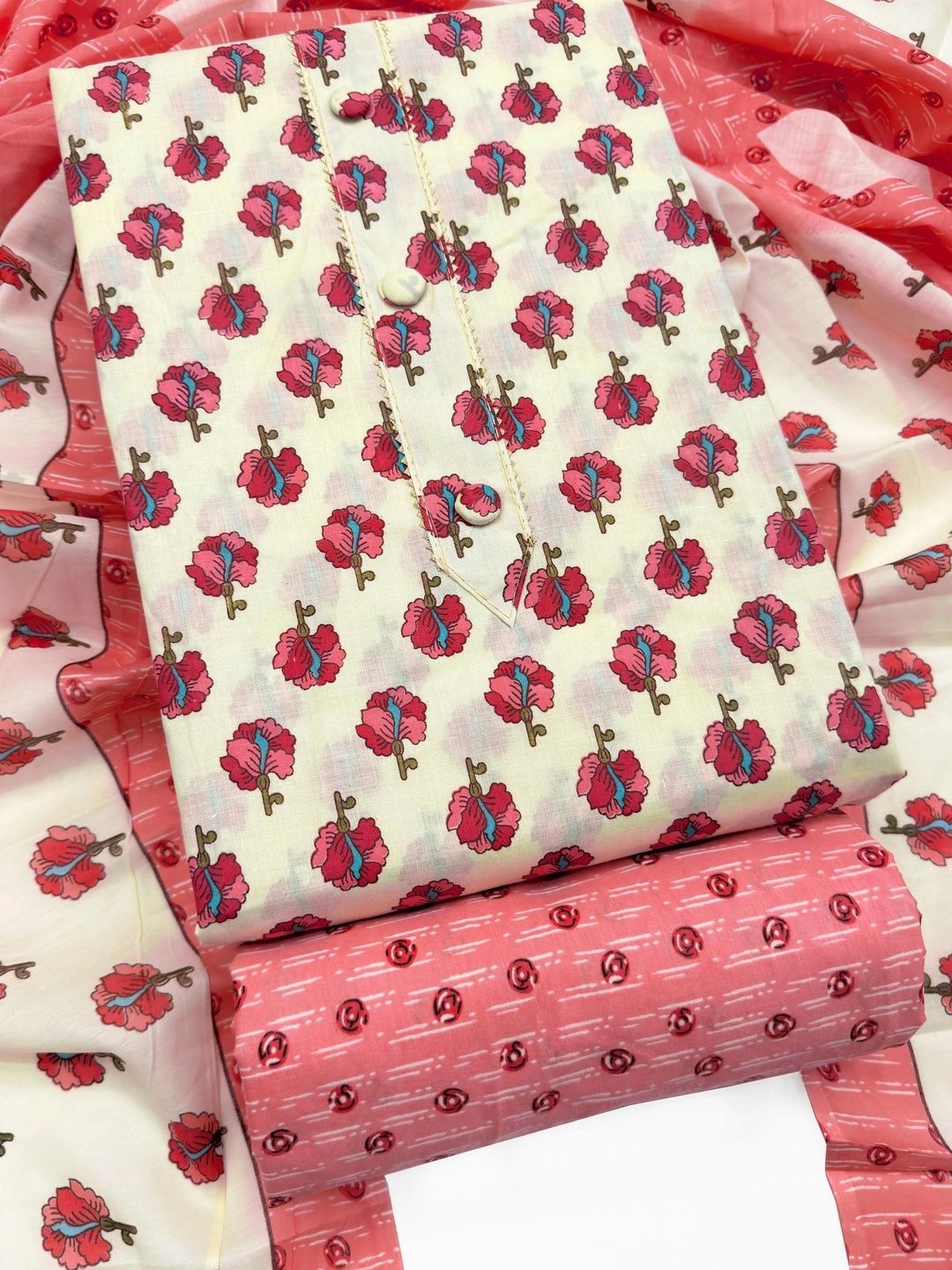 all about you Printed Pure Cotton Unstitched Dress Material-picture-4