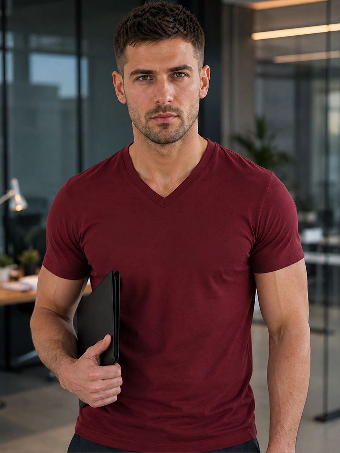 FBAR Men V-Neck T-shirt-picture-24